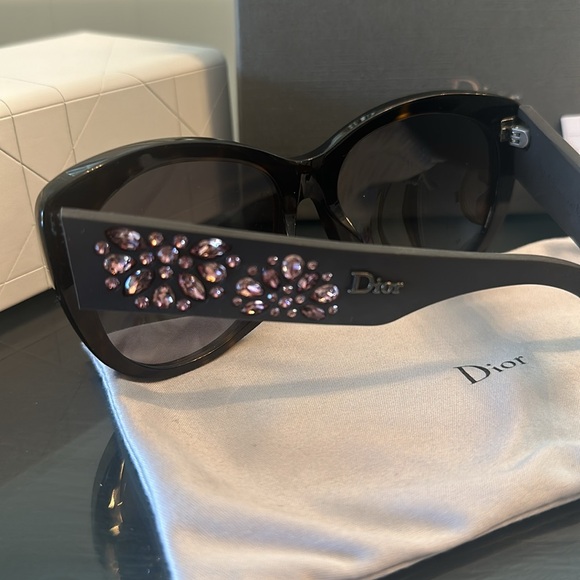 Christian Dior DiorInedite BOJEU 56-17-145mm Havana Rectangular Sunglasses - Picture 9 of 12